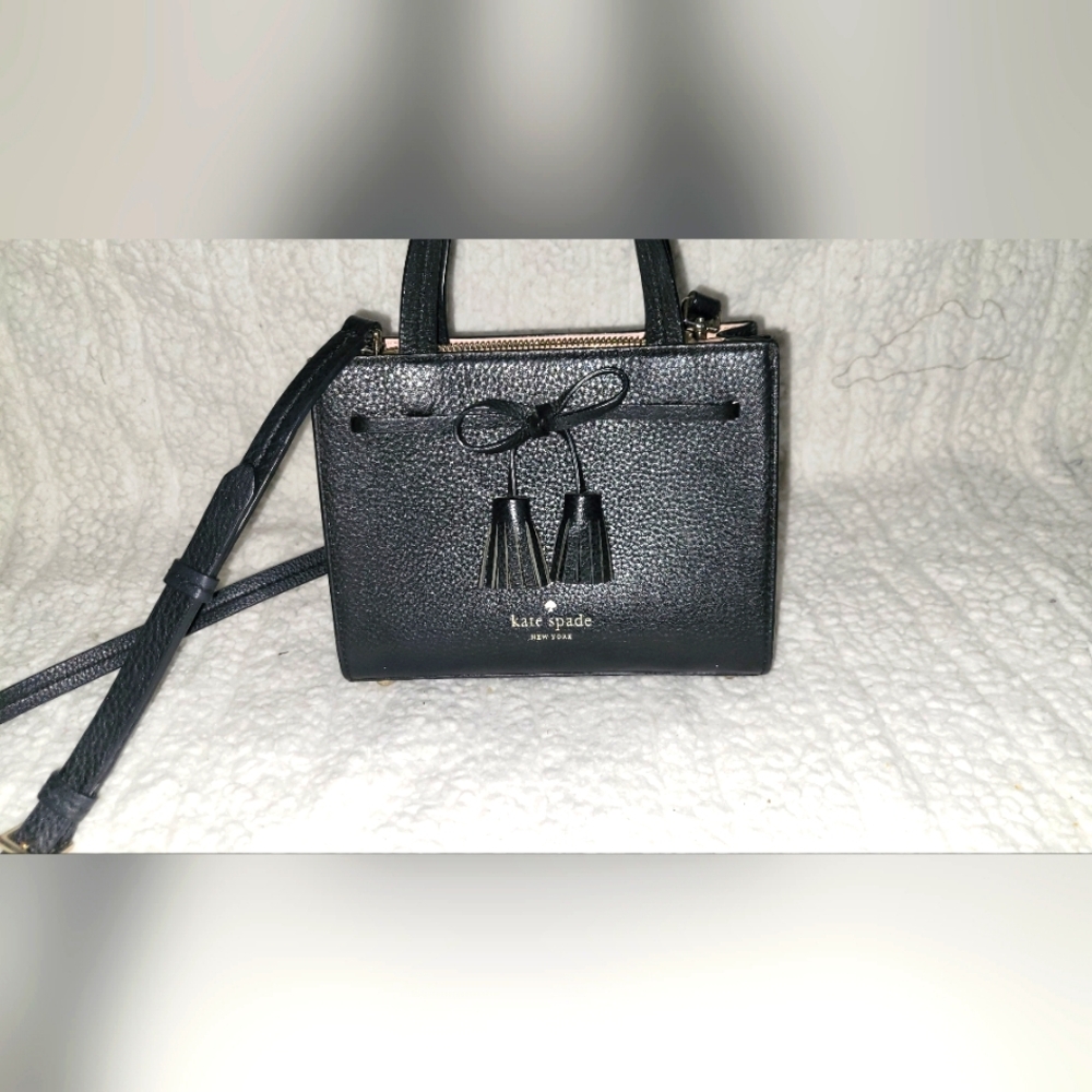 Kate Spade New York Hayes Mini Satchel (Black) W/ Crossbody Strap